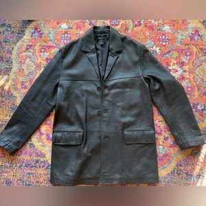 DKNY leather coat men’s Medium